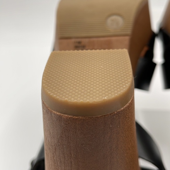 SM New‎ York Black Winter Chunky Platform Heels Sandals Shoes 70s 90s Y2K NIB - Picture 6 of 15